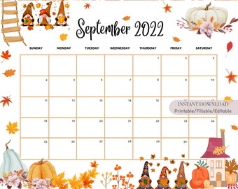 september calendar etsy