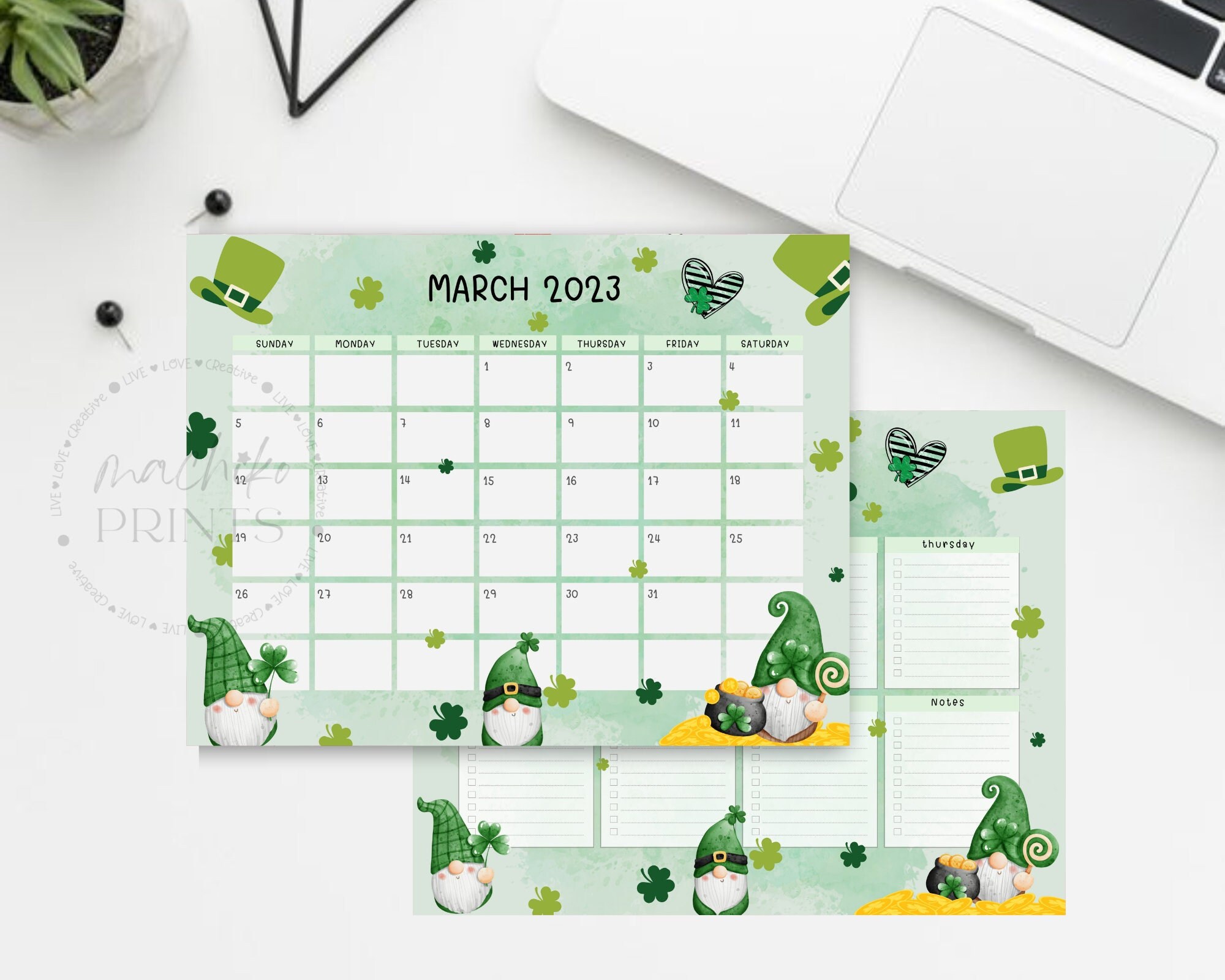 EDITABLE March 2023 Calendar March Calendar 2023 Printable - Etsy