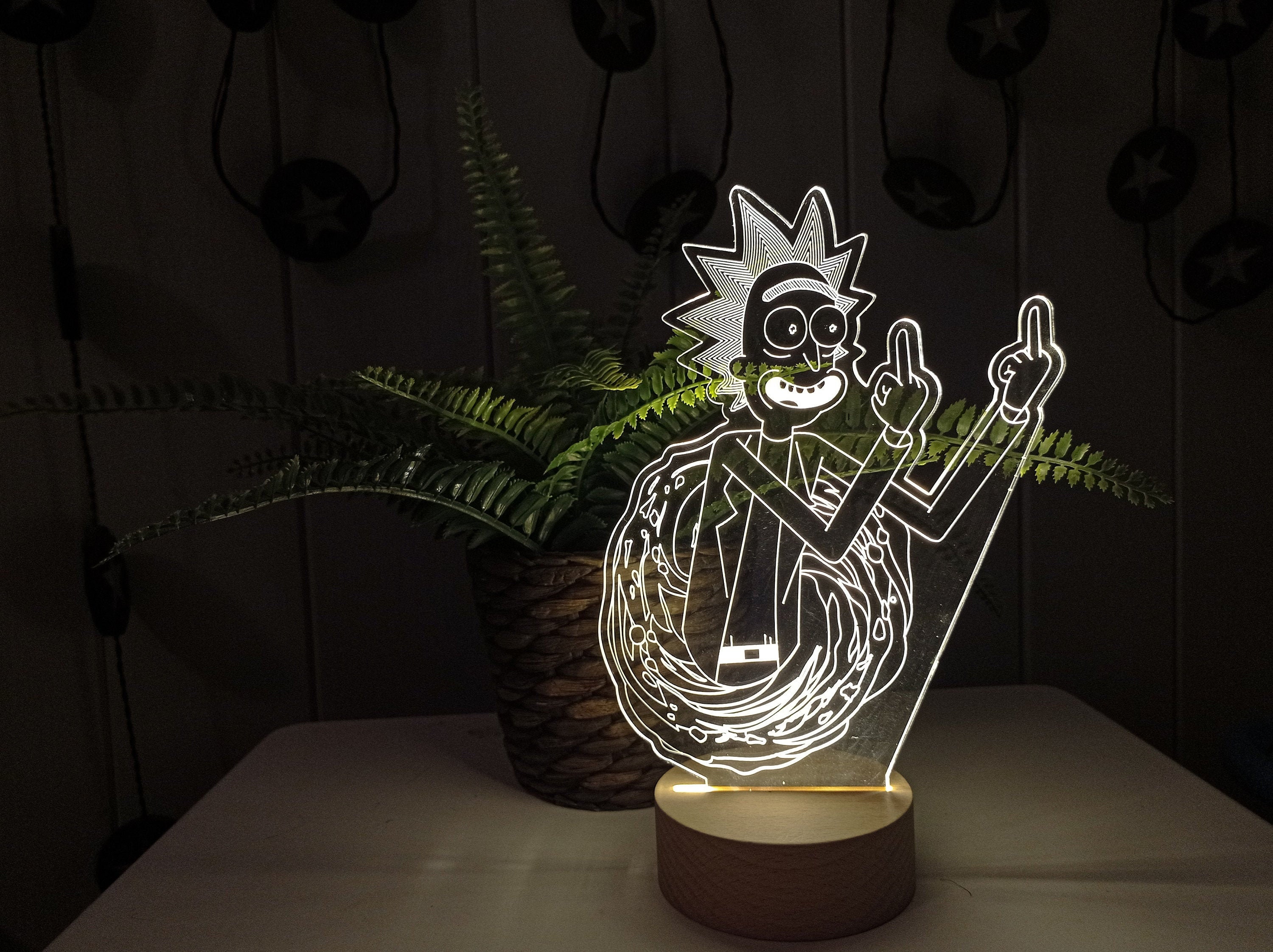 Rick and Morty desk lamp Rick Sanchez Led 3d lamp Rick and Etsy