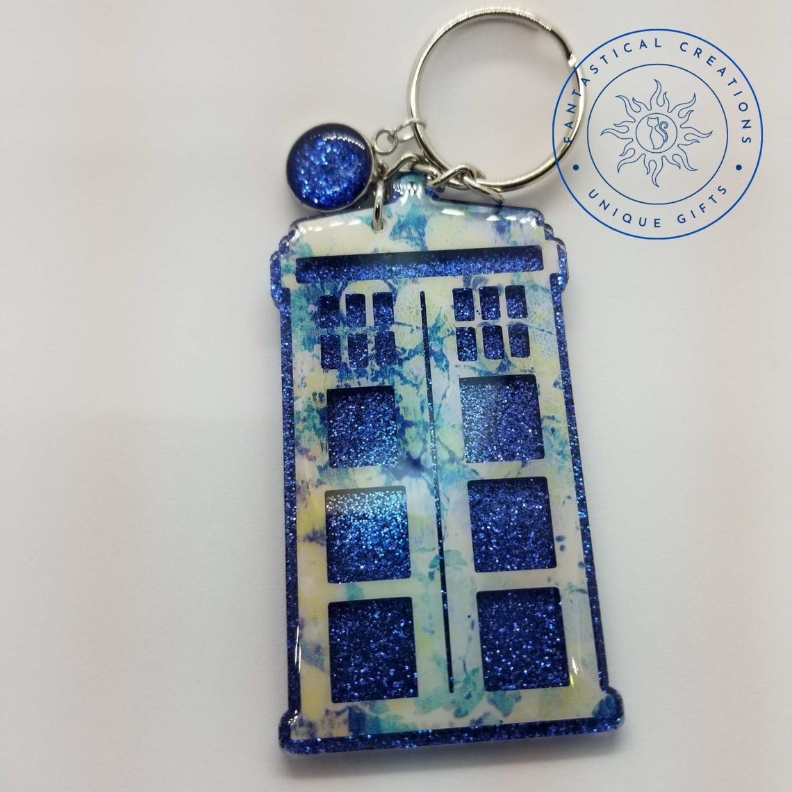 Dr Who keychain Tardis key chain Scifi gifts for him Matt
