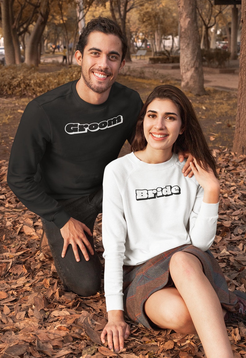 Set of Matching Bride & Groom Sweatshirts Bride/Groom gift Two included with single order image 3