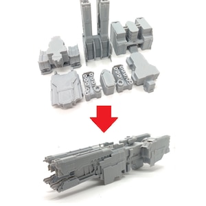 Orthrus-Klasse Schwerer Zerstörer Redline - 1&quot;, 3&quot; oder 6&quot; Modell - Custom & Fan-made Fleet Battles Ship Miniatur Mini Waage