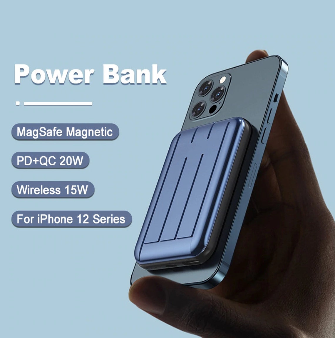 Wireless Power Bank 5000mAh Apple iPhone 12 Magsafe Etsy