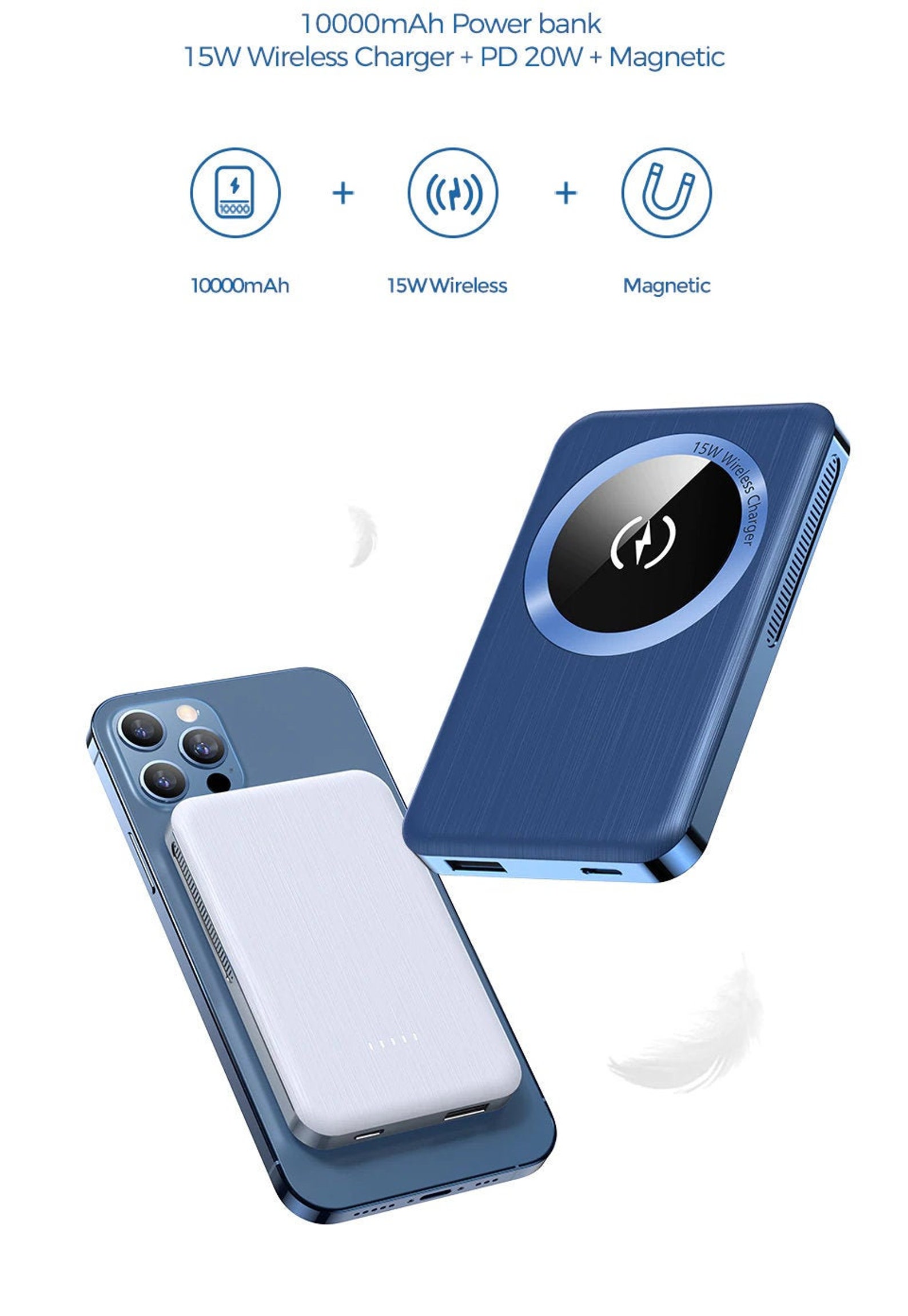 Wireless Power Bank 10000mAh Apple iPhone Magsafe Etsy