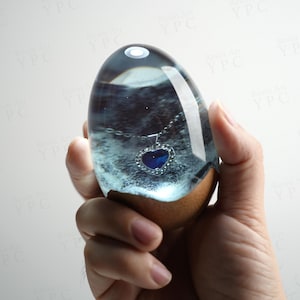 Titanic Heart of the Ocean Necklace Resin Wood Egg, Engagement Gift - Unique Couple Gift, Handmade Love Token, Back to School Gifts