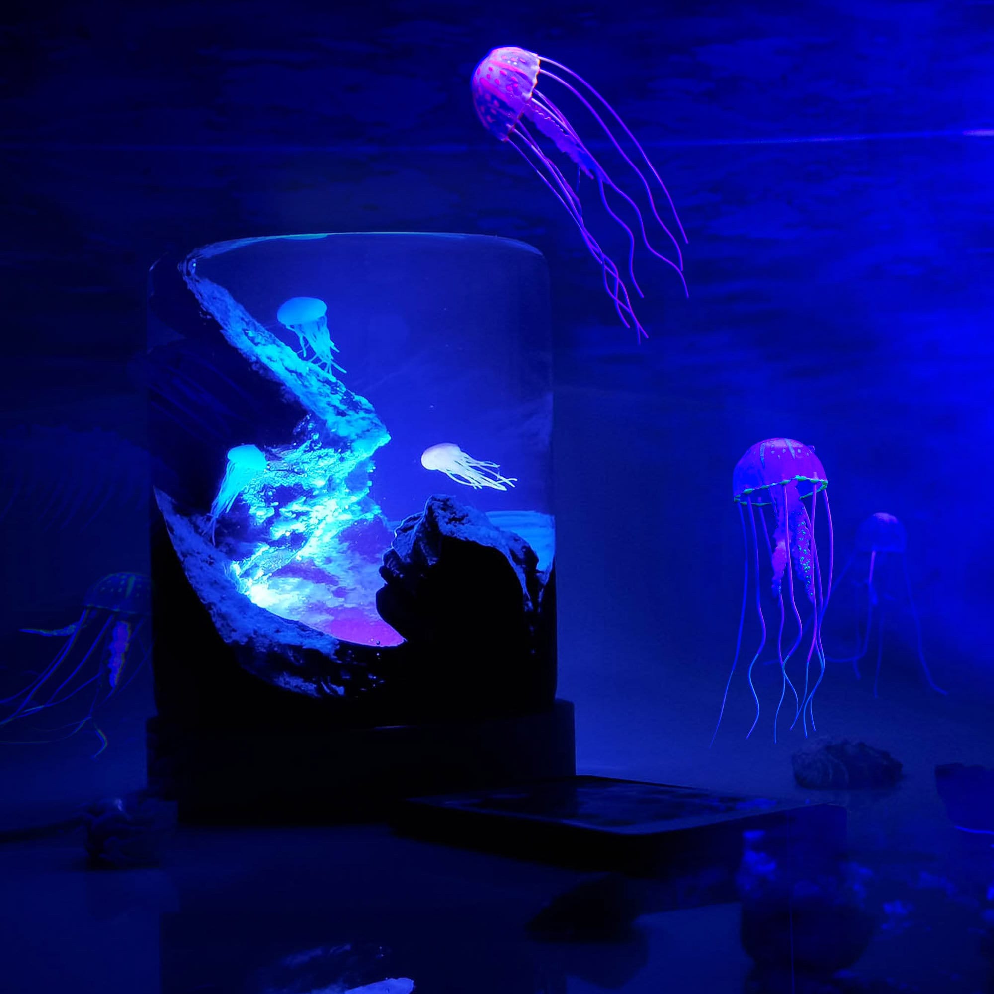 Resin Art Jellyfish Night Lights , Epoxy Wood Colored Light Lamp, Home  Decor, Christmas Gift, Halloween Gift, Kids Gift 