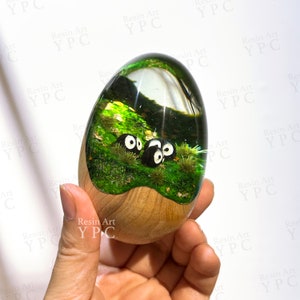 Soot Sprites Enchanted Resin Egg, Soot gremlins Desk Decor, Desk Accessories, Gift for anime fans, Easter Egg Gift