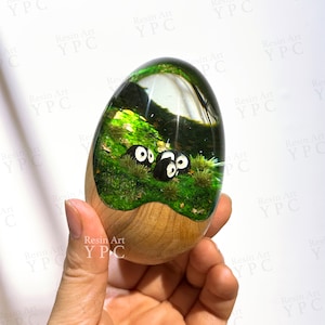 Soot Sprites Enchanted Resin Egg, Soot gremlins Desk Decor, Desk Accessories, Gift for anime fans, Easter Gift, Back to School Gifts for He