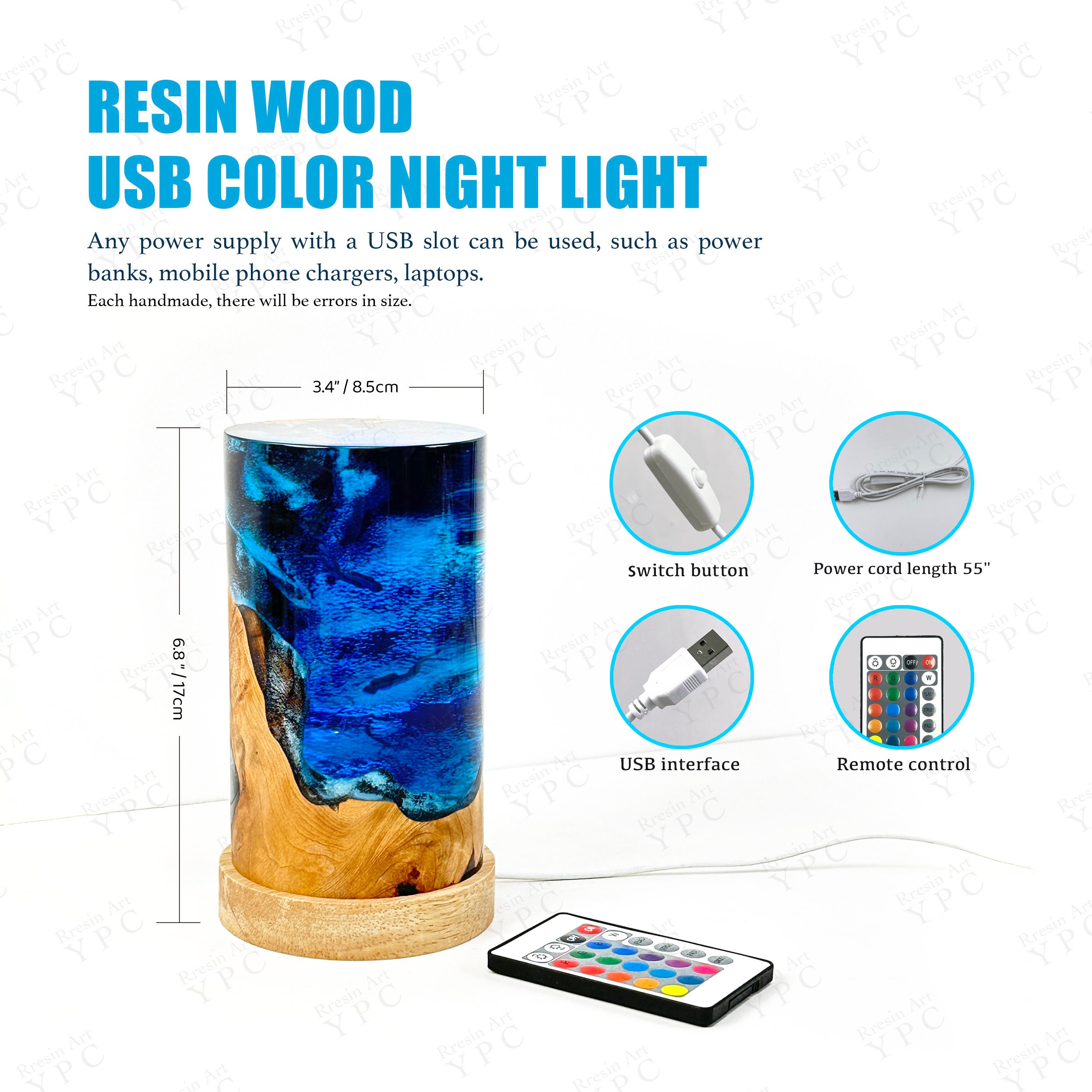 Handcrafted Cthulhu Resin Wood Light Display (PREORDER) - Dark