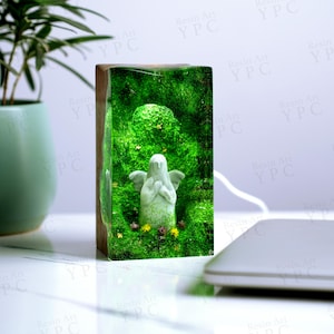TOTK Master Sword Night lights Desk Decor - TLOZ BOTW Resin Wood Lamp, Hylia Statue Gaming Decor - Back to School Gifts for staff