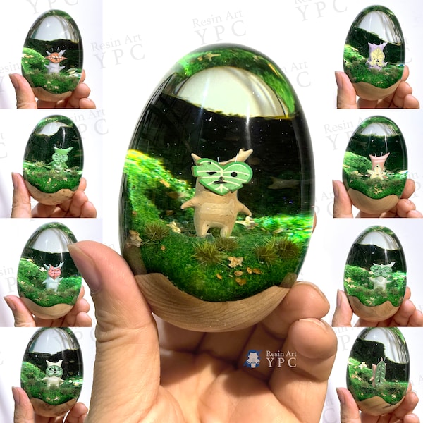 Korok: Yajaja ¡Me encontraste! Decoración de huevos Korok, linda figura Korok, decoración de juegos, regalo LoZ / TOTK / BOTW para su regalo de huevos de Pascua