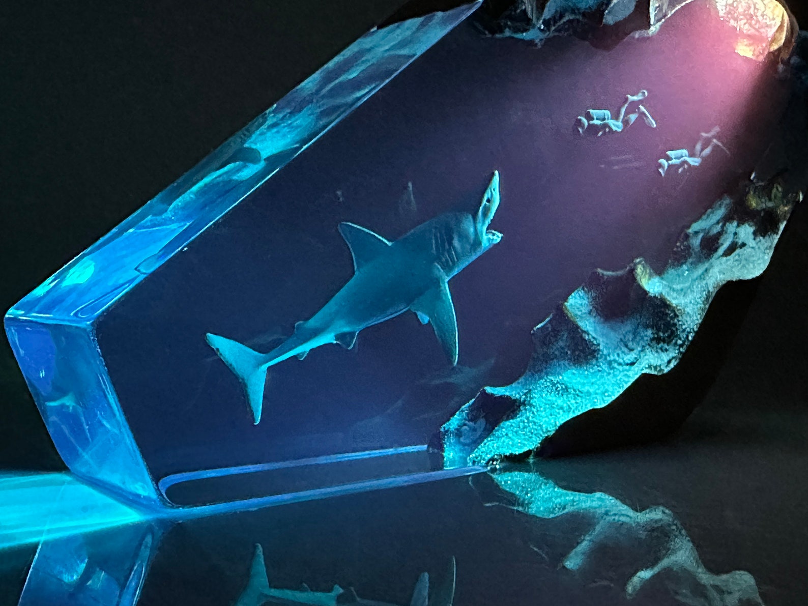 Great White Shark & Couple Diver Night Light Miniscule Worlds - Etsy