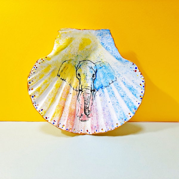 Elephant Shell Trinket Dish for Baby Shower | Birthday | Home Decor Sign