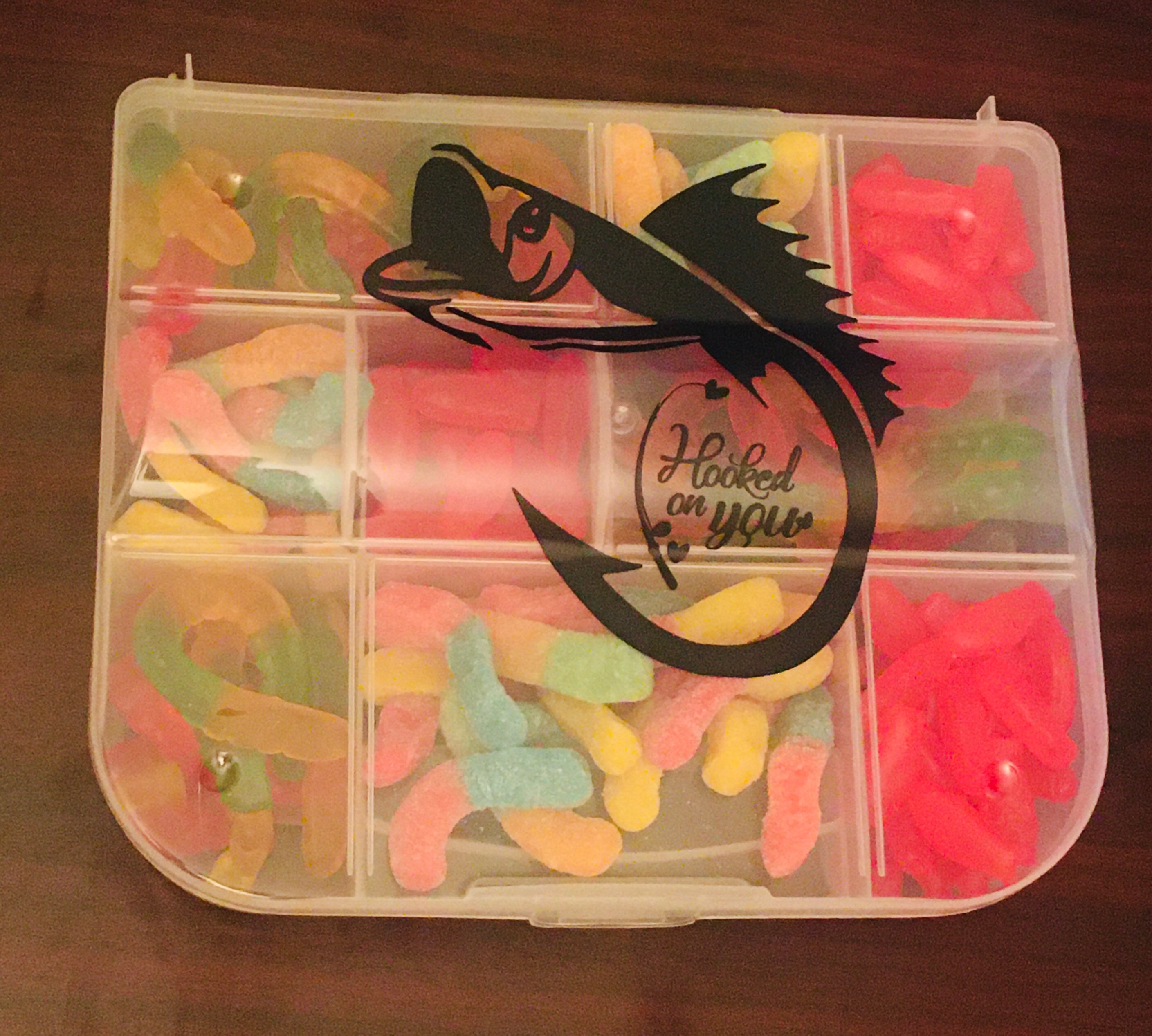 Candy Box. Says hooked on You. 