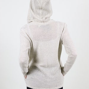 Short linen knitted hoodie image 3