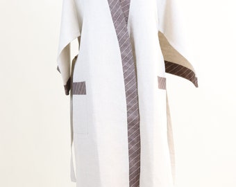 Unisex 100% linen bathrobe