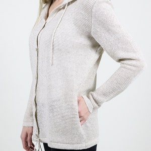 Short linen knitted hoodie image 2