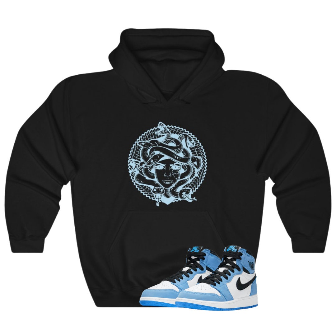 University Blue Air Jordan 1 High Matching Hoodie Medusa | Etsy