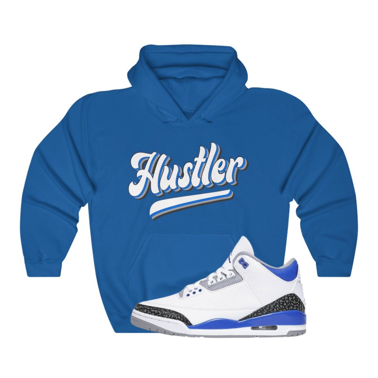 Shirts True Blue 3s Hoodie Racer Blue 3s Outfit