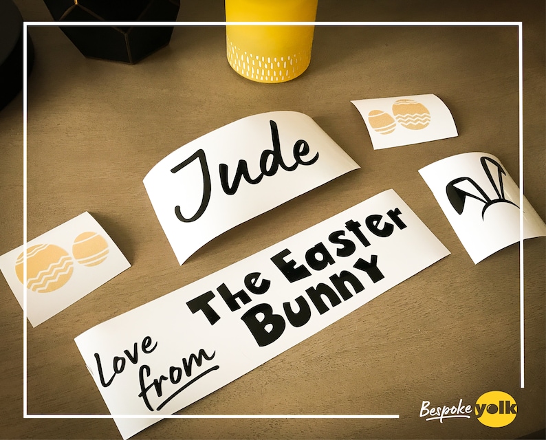 Personalised Easter Crate Vinyl Sticker Easter Bunny Gift Etsy UK