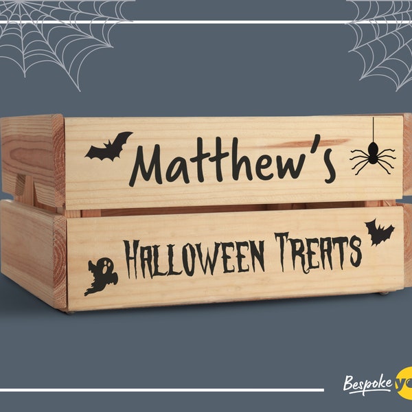 Personalised Halloween Treats Crate | Halloween Trick or Treat | Halloween Labels | Halloween Treats | Halloween Crate Stickers