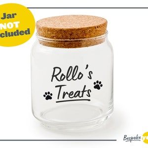 Personalised Pet Treat Jar Vinyl Decal - Custom Treat Tin Sticker
