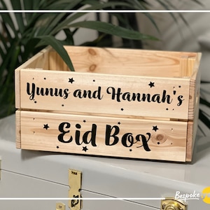 Personalised Eid Crate Vinyl Decal Stickers | Treat Box | Chocolate Box | Snack Box | Snack Crate | Celebration Box | Eid al-Fitr | Ramadan