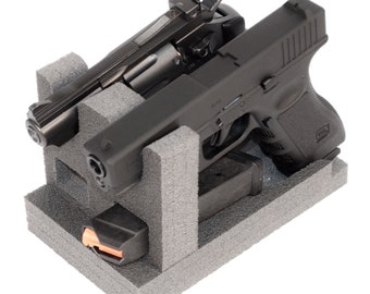 2 GR Gun & Magazine Holders. RKrack Foam Gun Rack for Pistol/Handgun. Safe Storage Accessories