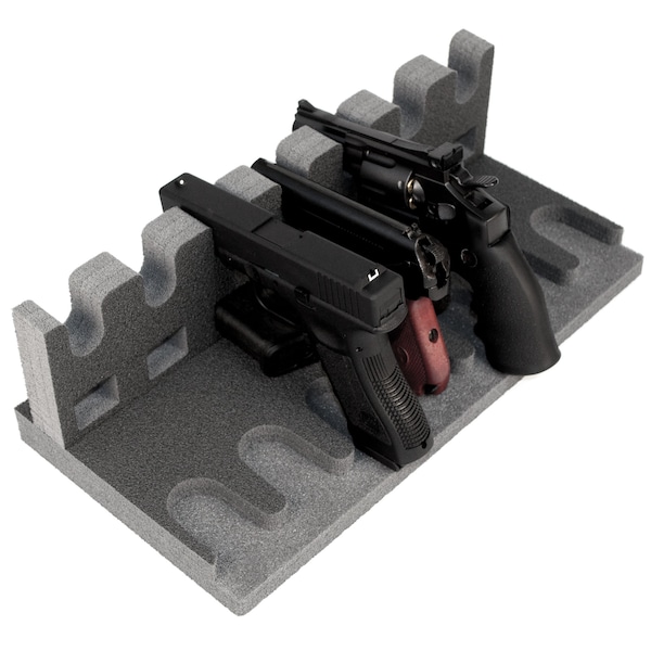 7 GR Gun & Magazine Holders. RKrack Foam Gun Rack for Pistol/Handgun. Safe Storage Accessories