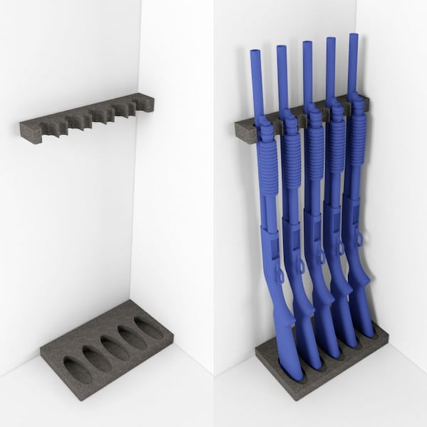 Kit Five Foam Gun Rack – Gewehrlaufauflage mit Magnetstreifen – Waffenaufbewahrung – Waffenregal – für Waffen sicher und freistehend.