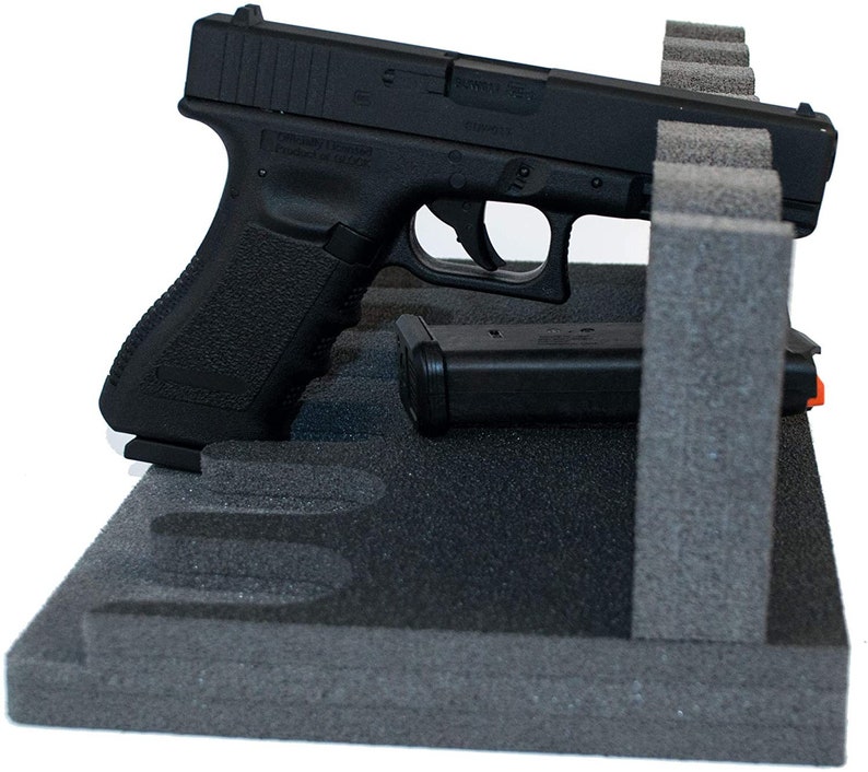 RKrack Foam Gun Rack for Pistol/Handgun. Safe Storage Accessories 6 Gun Holders Stand image 5