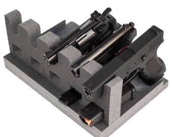 5 GR Gun & Magazine Holders. RKrack Foam Gun Rack for Pistol/Handgun. Safe Storage Accessories