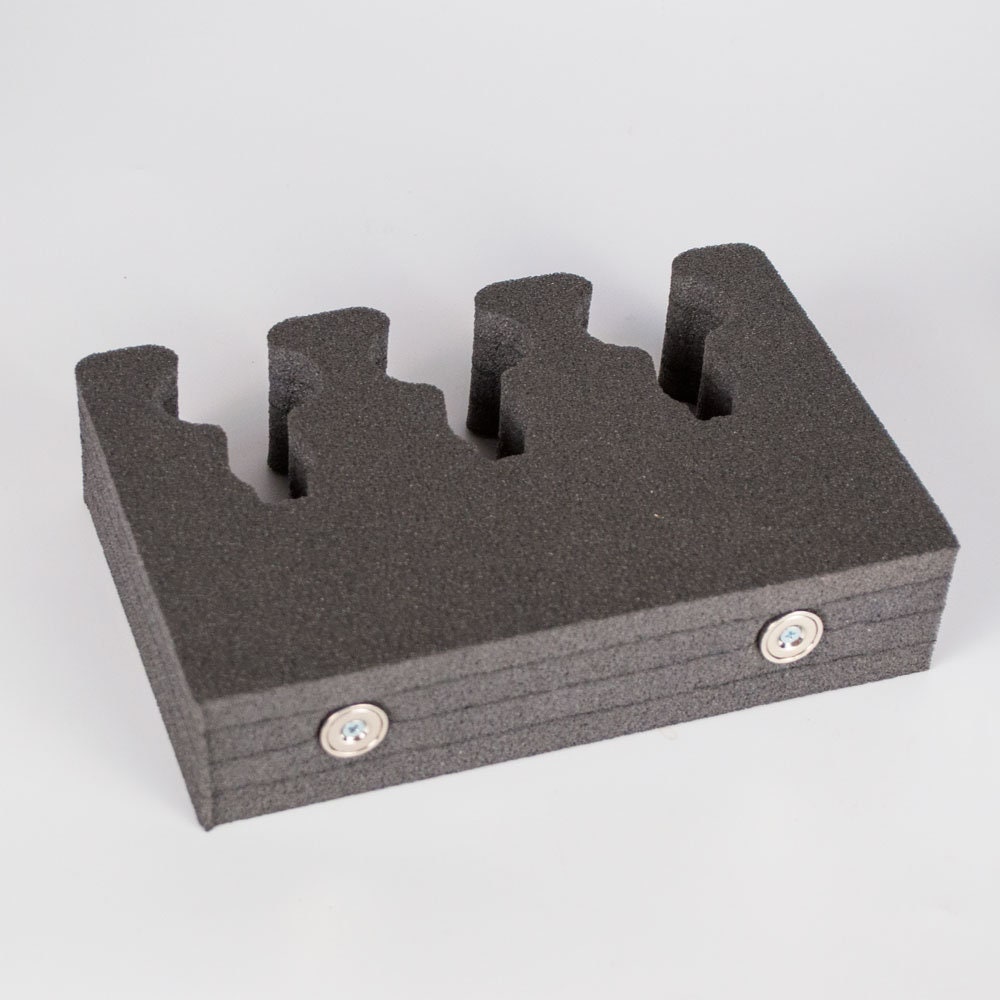 Aolamegs Foam Gun Rack For 5 Rifles, Magnetic & Hook Strip, Cabinet Mount Storage