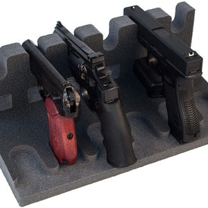 RKrack Foam Gun Rack for Pistol/Handgun. Safe Storage Accessories 6 Gun Holders Stand image 1