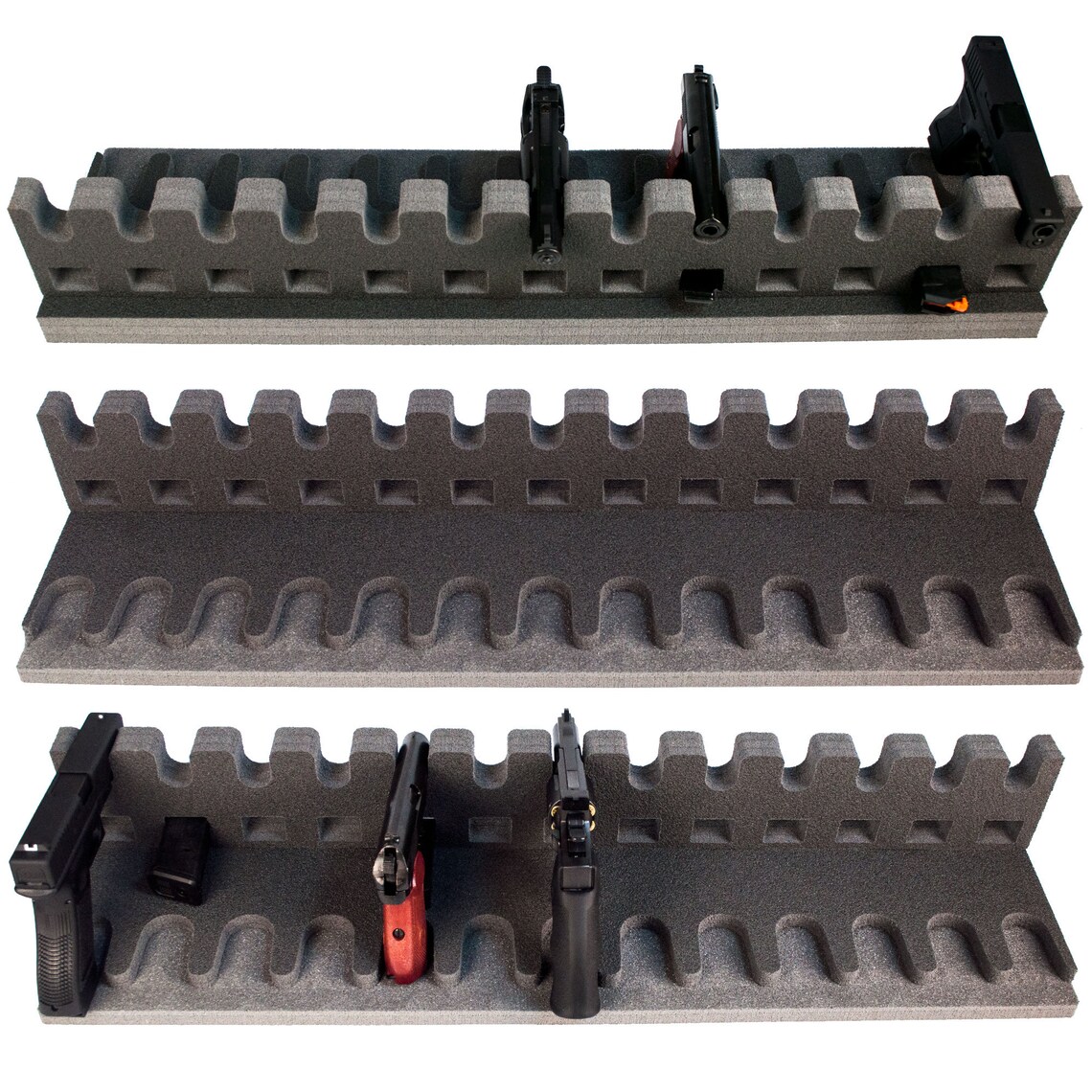 13 GR Gun & Magazine Holders. Rkrack Foam Gun Rack for Pistol/handgun