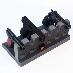 RKrack Foam Gun Rack for Pistol/Handgun. Safe Storage Accessories 6 Gun Holders Stand image 6