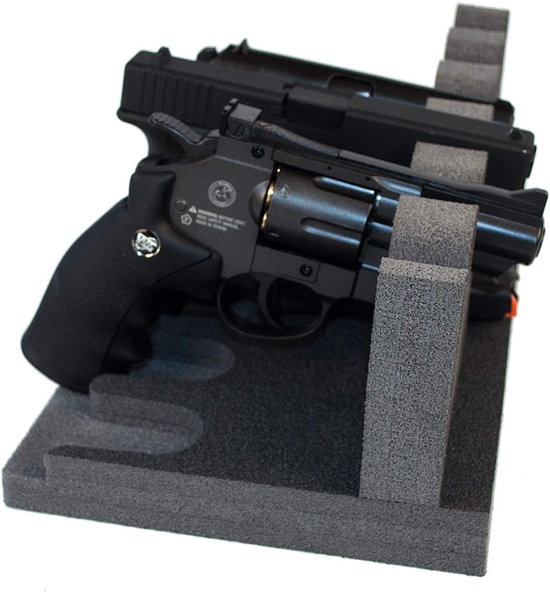 RKrack Foam Gun Rack for Pistol/Handgun. Safe Storage Accessories 6 Gun Holders Stand image 7