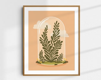 Leafy terrarium art print