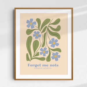 Impression d'art florale myosotis