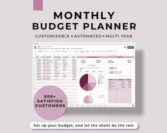 Multi-Year Monthly Budget Planner and Spending Tracker | Google Sheets