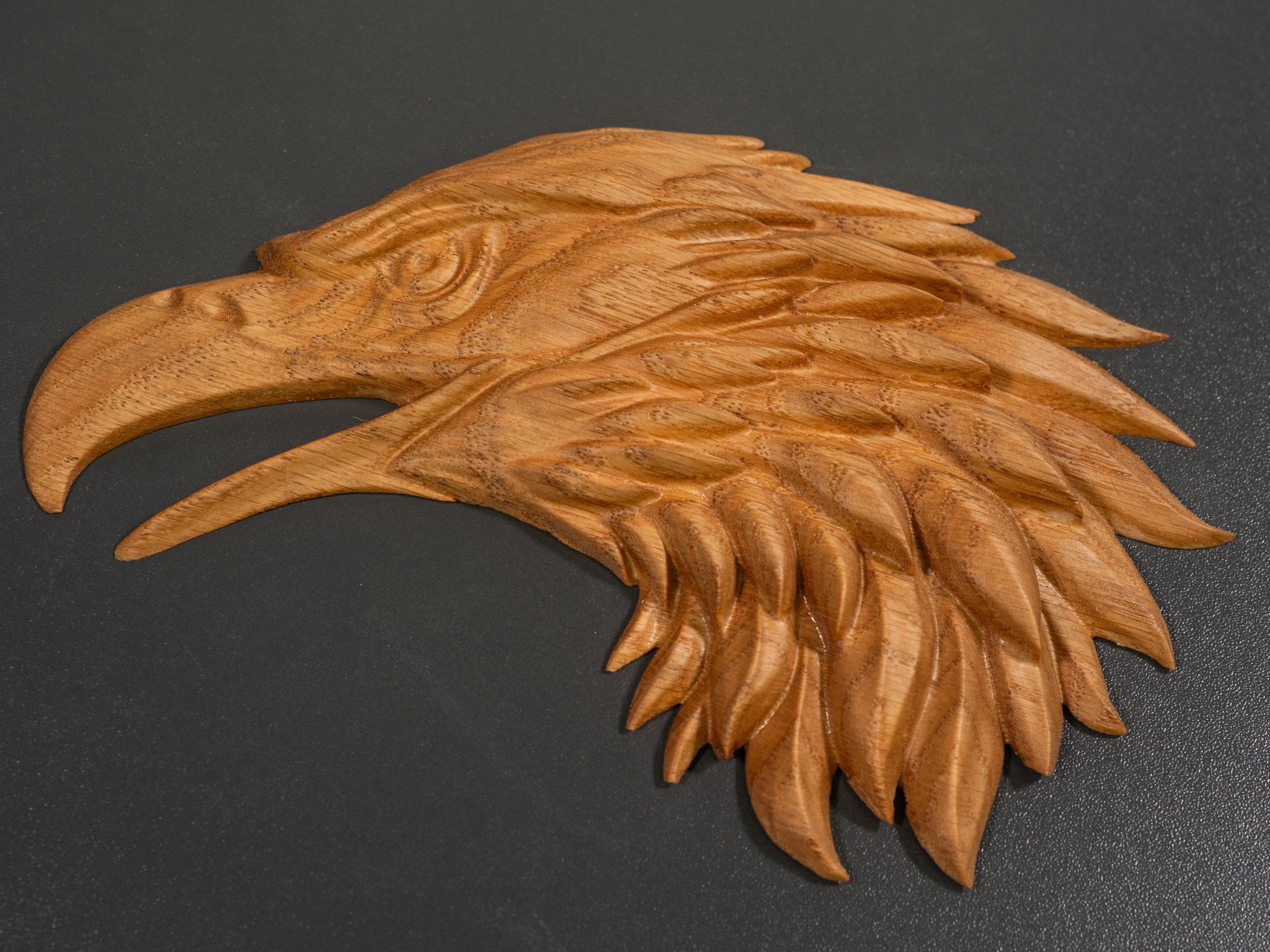 Oak Eagle Head Wall Carving – Detailed Relief Décor | Custom Sizes ...