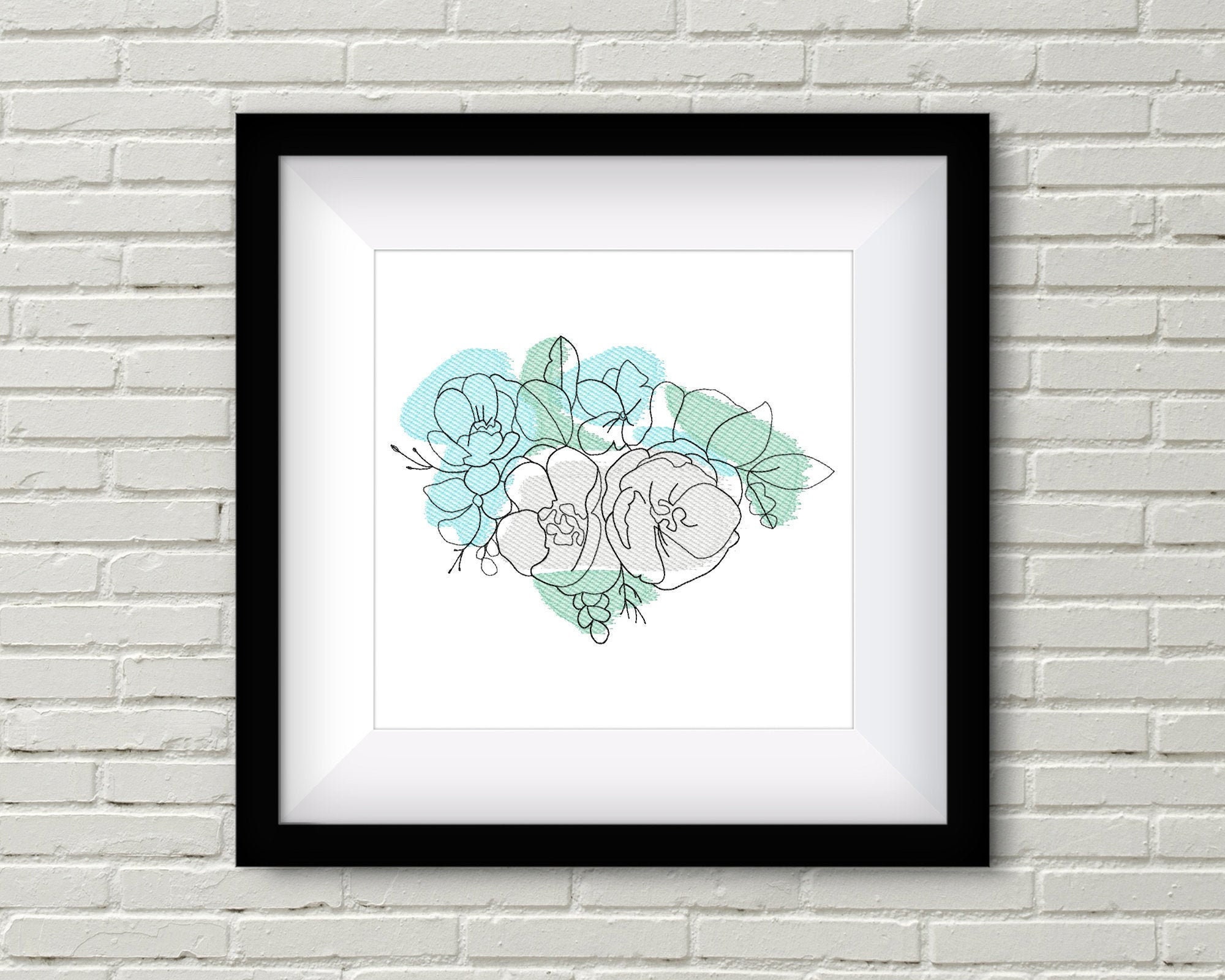 Floral machine embroidery design watercolor embroidery  etsy Floral machine embroidery design watercolor embroidery  etsy