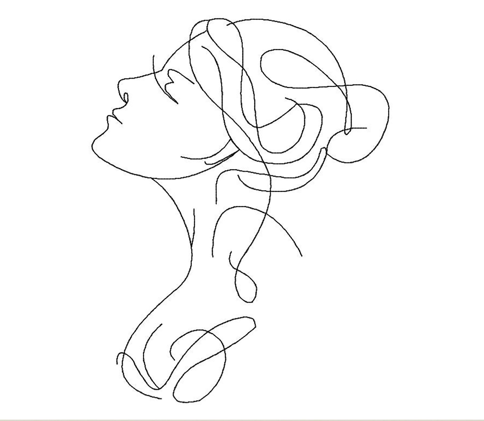 Woman one line embroidery for machine face embroidery design  etsy Woman one line embroidery for machine face embroidery design  etsy