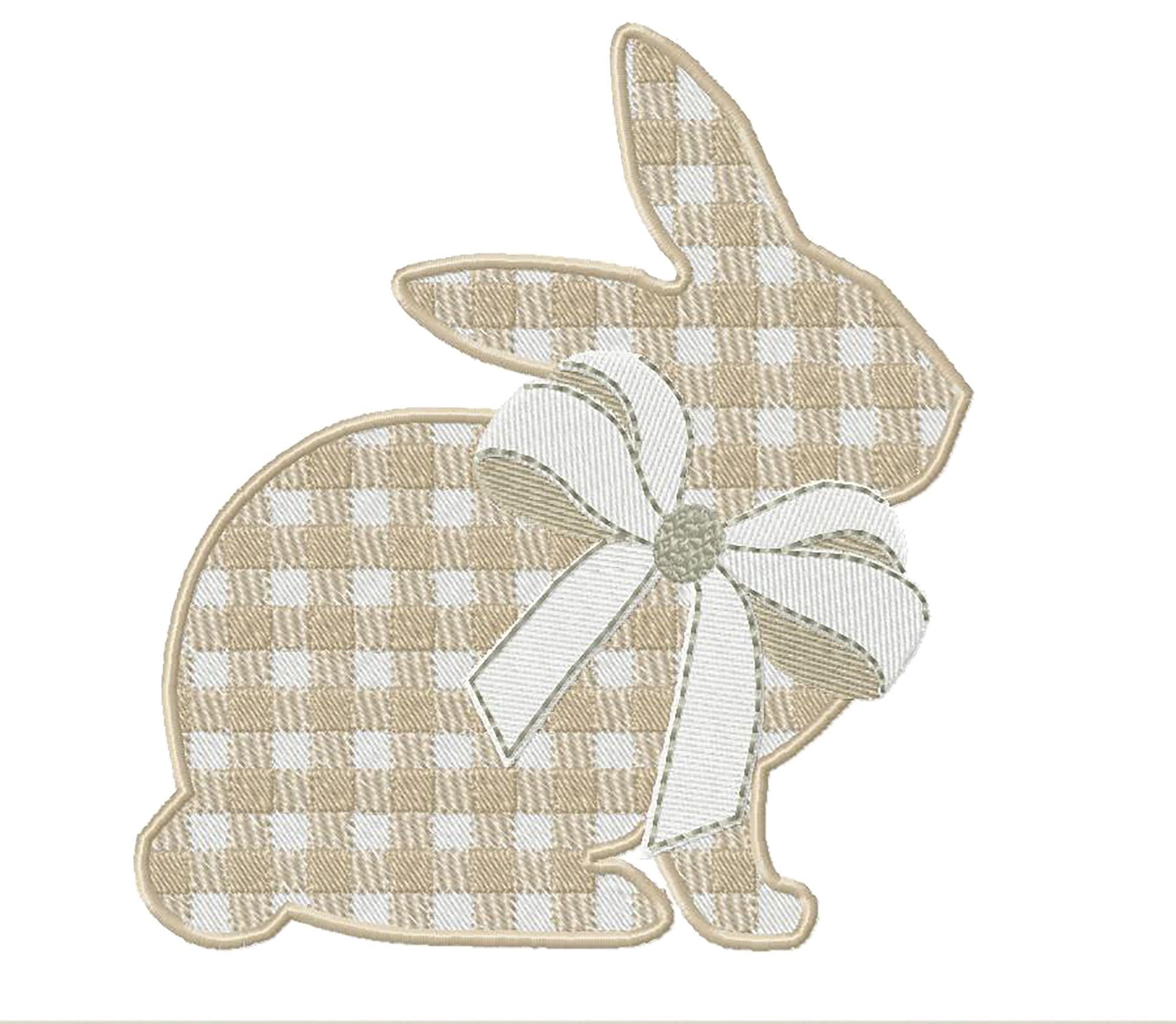 Buffalo plaid rabbit embroidery with 3 d bow bunny embroidery  etsy Buffalo plaid rabbit embroidery with 3 d bow bunny embroidery  etsy