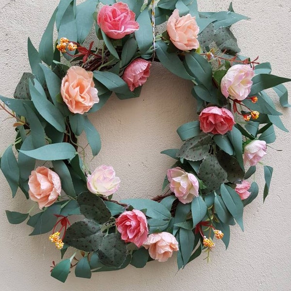 All season door wreath,mini rose wreath,grapewine wreath,front door wreath