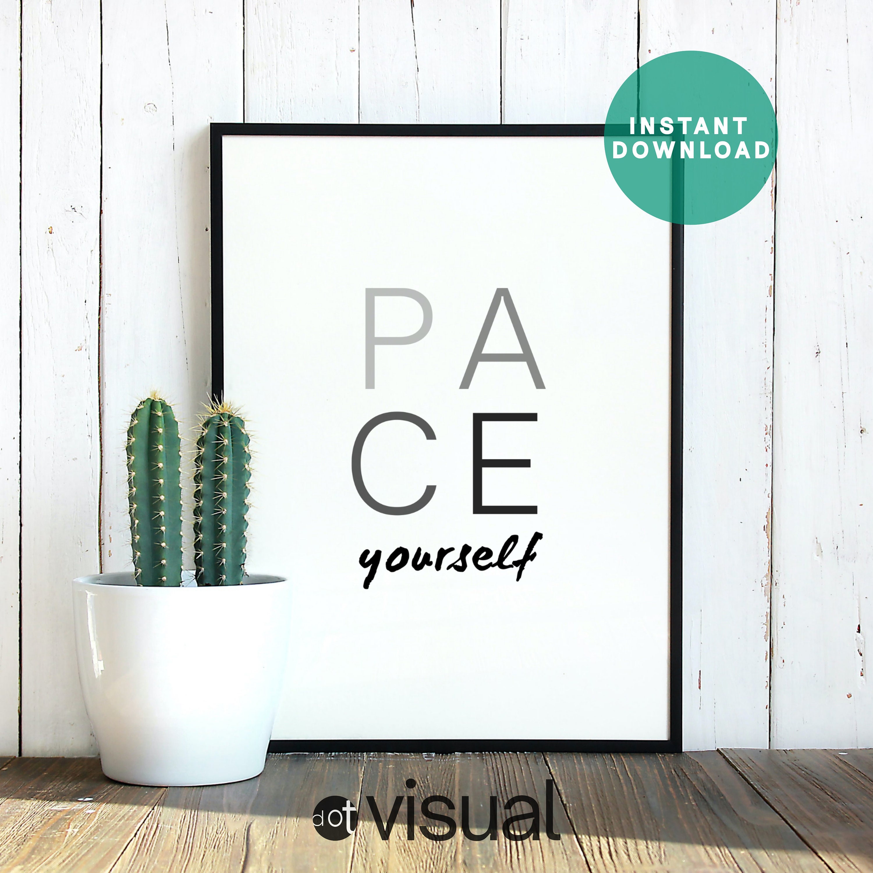 Pace Yourself Printable Quote Wall Art Digital Download Etsy UK