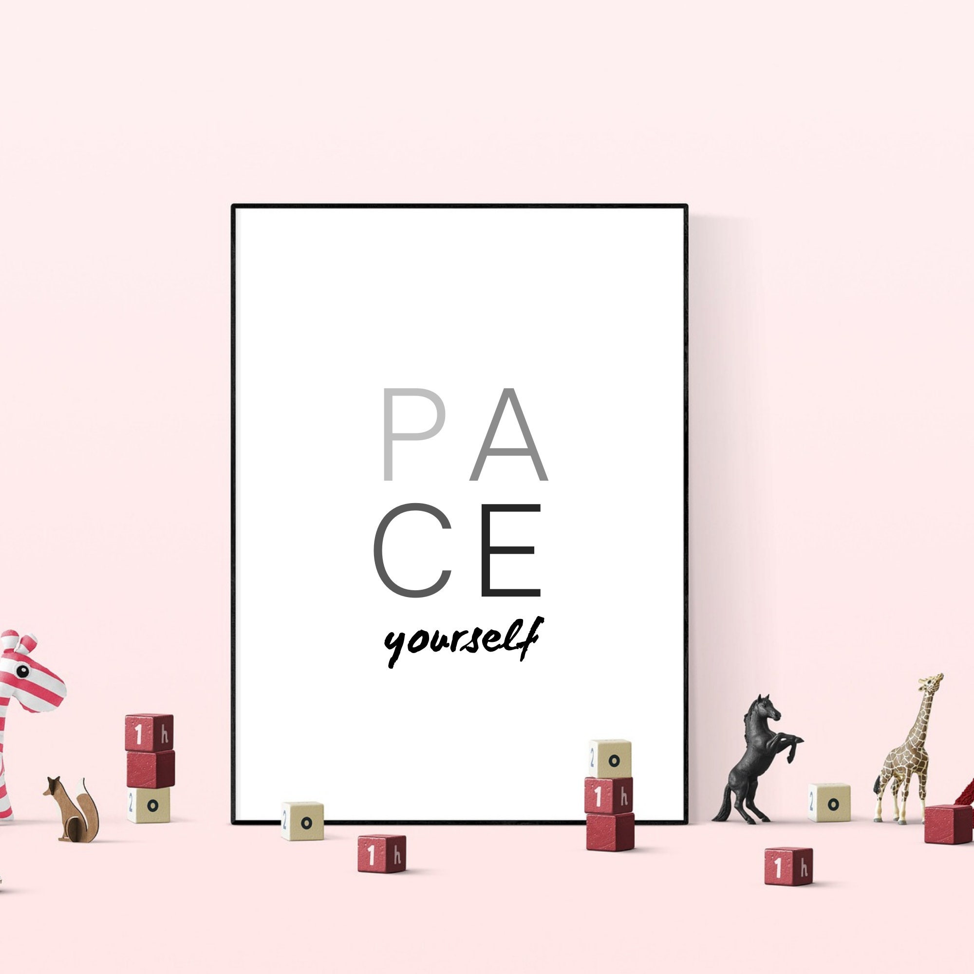 Pace Yourself Printable Quote Wall Art Digital Download Etsy UK