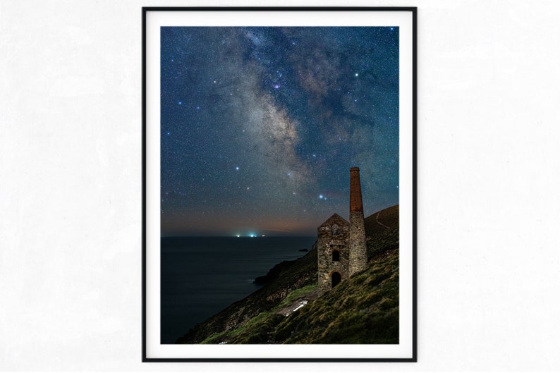 Wheal Coates Engine House Milkyway Star Cornwall Foto print afbeelding 1