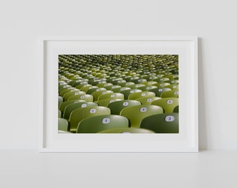 Abstract Green Stadium Stoelen | Vintage Art Print | Digitaal downloadbaar