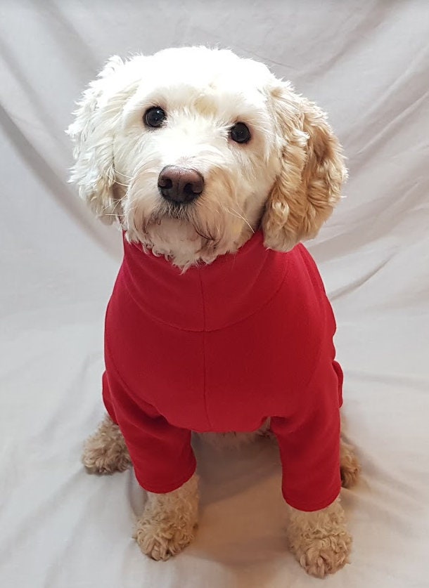 Polar Fleece Dog Suit Embroidered With or Without Name Red Etsy UK